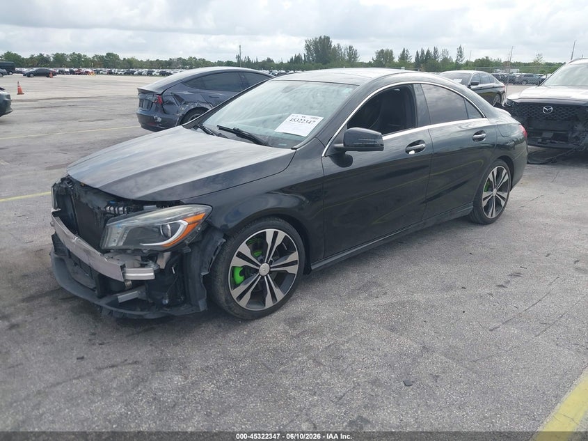 2014 Mercedes-benz Cla-klasse VIN WDDSJ4EB4EN044400 IAAI salvage auction — FRONT END, Rebuildable (Florida), sold $1,825 on 2026-07-09 (photo 2)