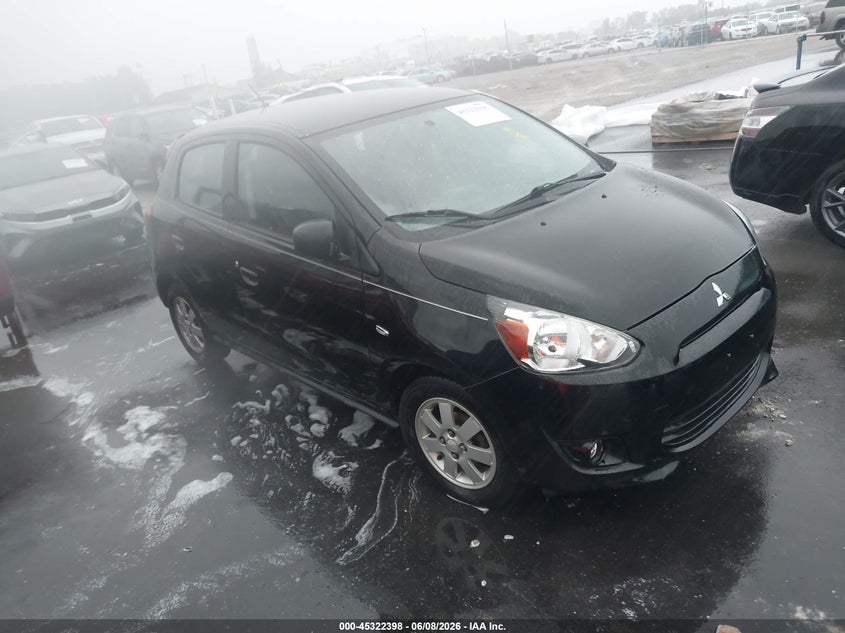 2015 Mitsubishi Mirage VIN ML32A4HJXFH034079 IAAI salvage auction — SIDE, Salvage Title, sold $275 on 2026-07-21 (photo 1)