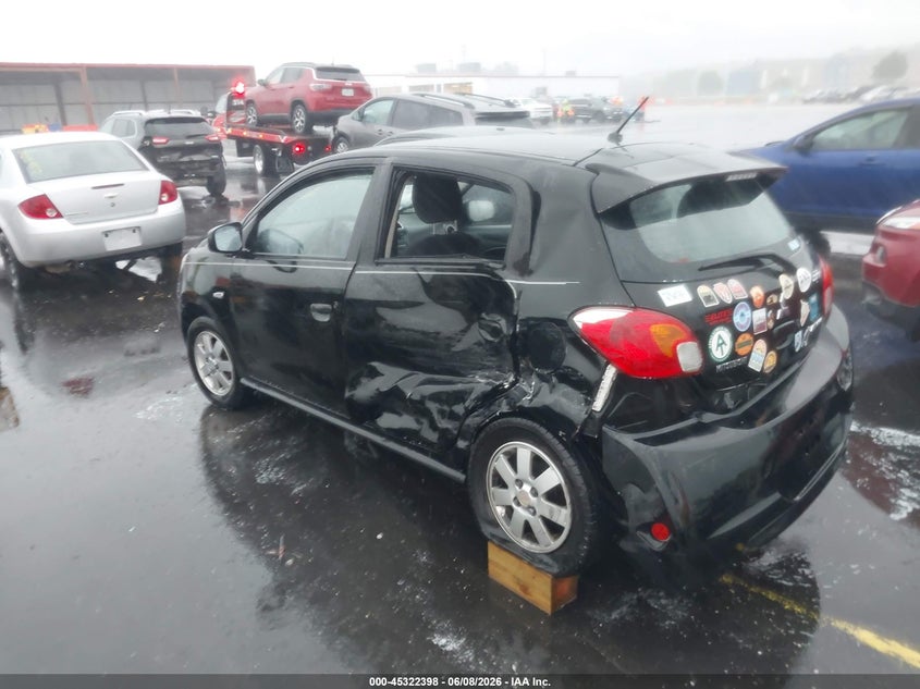 2015 Mitsubishi Mirage VIN ML32A4HJXFH034079 IAAI salvage auction — SIDE, Salvage Title, sold $275 on 2026-07-21 (photo 3)