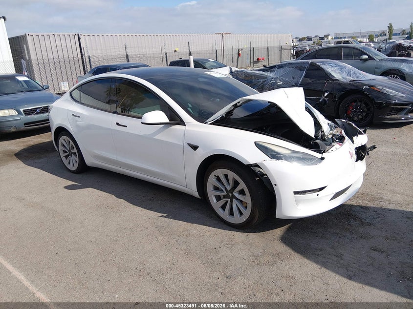 2022 Tesla Model 3 VIN 5YJ3E1EB3NF365943 IAAI salvage auction — FRONT END, Salvage Title, sold $6,200 on 2026-07-08 (photo 1)