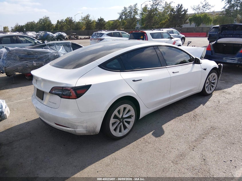 2022 Tesla Model 3 VIN 5YJ3E1EB3NF365943 IAAI salvage auction — FRONT END, Salvage Title, sold $6,200 on 2026-07-08 (photo 4)