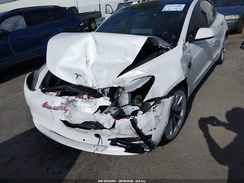 2022 Tesla Model 3 VIN 5YJ3E1EB3NF365943 IAAI salvage auction — FRONT END, Salvage Title, sold $6,200 on 2026-07-08 (photo 6)