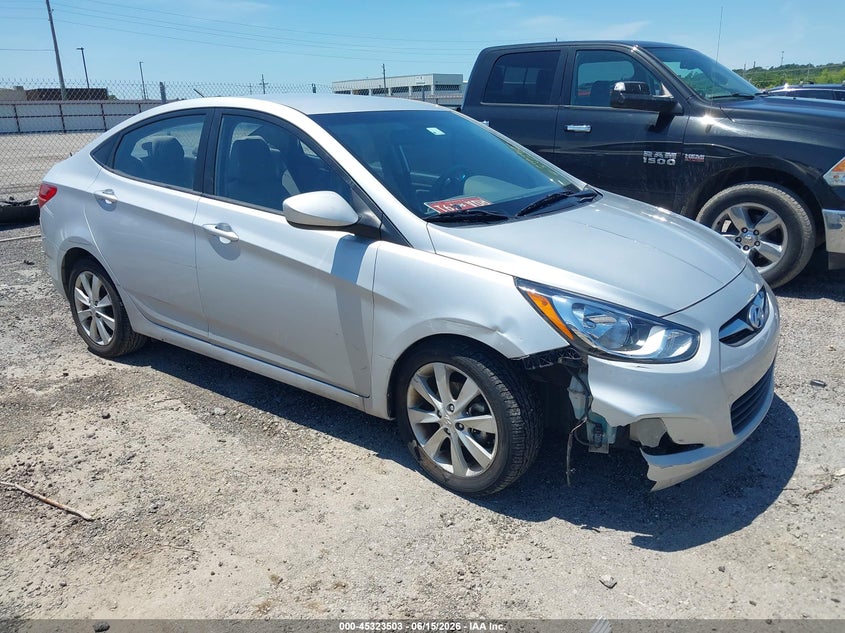2013 Hyundai Accent VIN KMHCU4AE0DU298109 IAAI salvage auction — RIGHT FRONT, Salvage (Oklahoma), sold $1,100 on 2026-07-15 (photo 1)