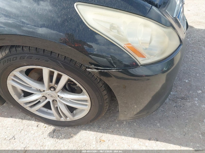 2012 Infiniti G VIN JN1DV6AP7CM810808 IAAI salvage auction — RIGHT FRONT, Original (Texas), sold $1,000 on 2026-07-22 (photo 6)