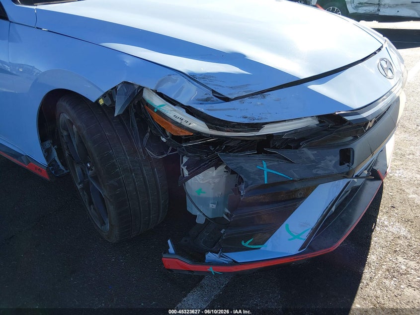 2025 Hyundai Elantra n VIN KMHLW4DK5SU025871 IAAI salvage auction — FRONT & REAR, Salvage Title, sold $7,200 on 2026-08-02 (photo 6)