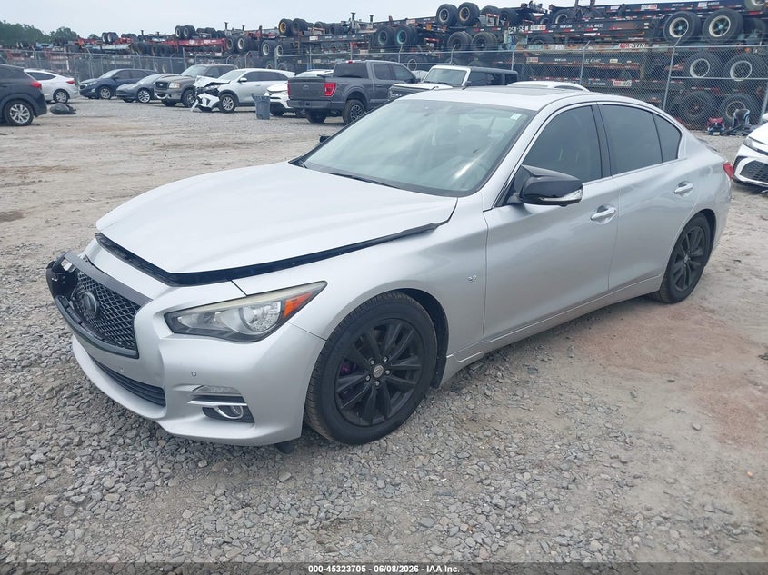 2014 Infiniti Q50 VIN JN1BV7AP1EM685269 IAAI salvage auction — FRONT END, Salvage Title, sold $1,050 on 2026-07-17 (photo 2)