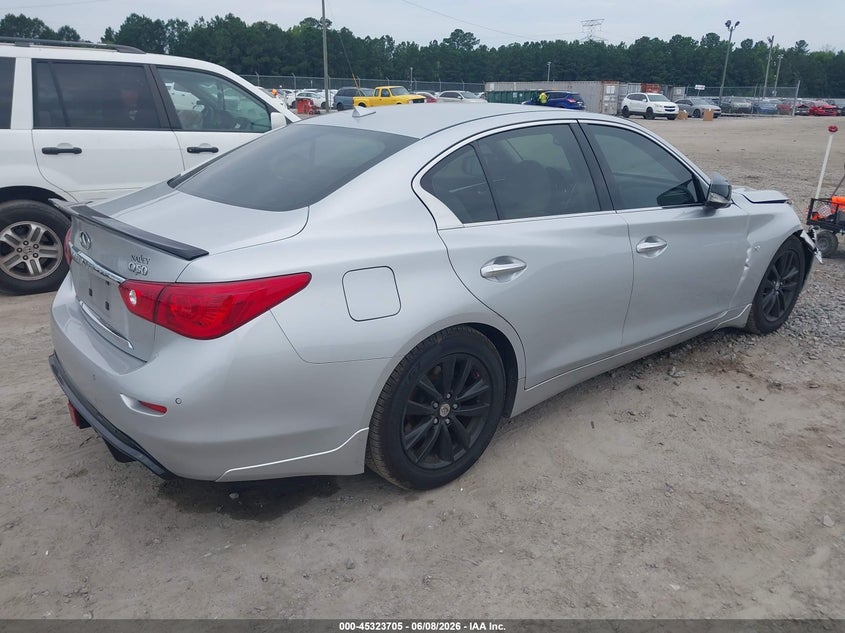 2014 Infiniti Q50 VIN JN1BV7AP1EM685269 IAAI salvage auction — FRONT END, Salvage Title, sold $1,050 on 2026-07-17 (photo 4)