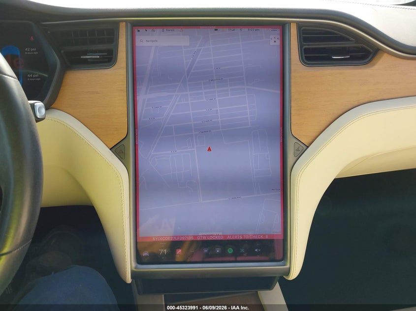 2020 Tesla Model x VIN 5YJXCDE27LF297135 IAAI salvage auction — REAR END, Salvage (California), sold $7,000 on 2026-07-29 (photo 7)