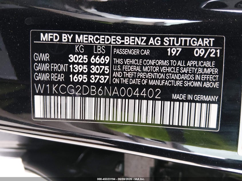 2022 Mercedes-benz Eqs VIN W1KCG2DB6NA004402 IAAI salvage auction — SIDE, Salvage Title, sold $13,000 on 2026-07-12 (photo 9)