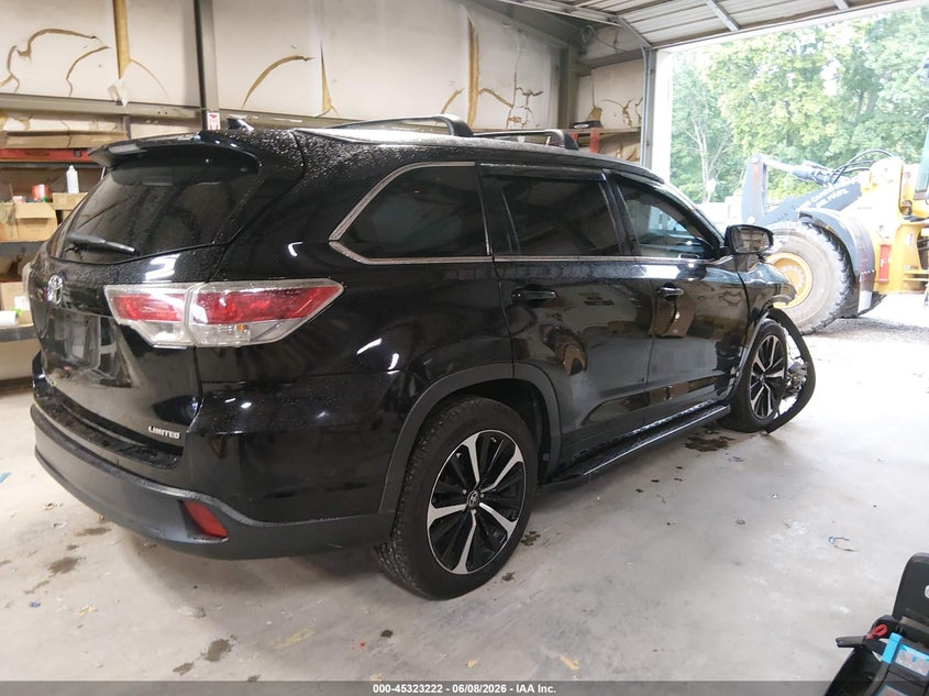2015 Toyota Highlander VIN 5TDYKRFH5FS038506 IAAI salvage auction — FRONT END, Salvage Title, sold $3,125 on 2026-07-22 (photo 4)
