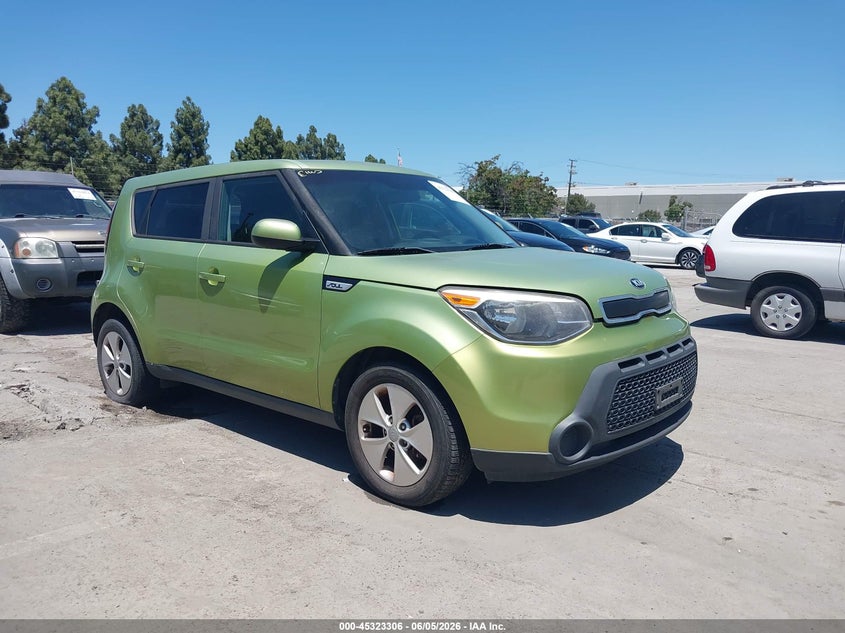 2015 Kia Soul VIN KNDJN2A26F7756367 IAAI salvage auction — NORMAL WEAR, Clear - Dealer Only (California), sold $350 on 2026-07-20 (photo 1)