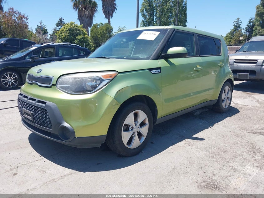 2015 Kia Soul VIN KNDJN2A26F7756367 IAAI salvage auction — NORMAL WEAR, Clear - Dealer Only (California), sold $350 on 2026-07-20 (photo 2)