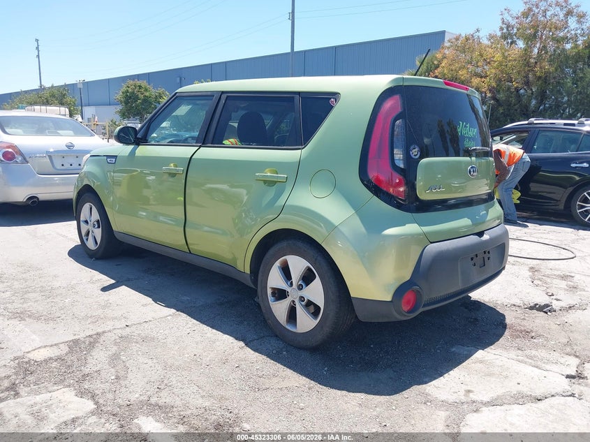 2015 Kia Soul VIN KNDJN2A26F7756367 IAAI salvage auction — NORMAL WEAR, Clear - Dealer Only (California), sold $350 on 2026-07-20 (photo 3)