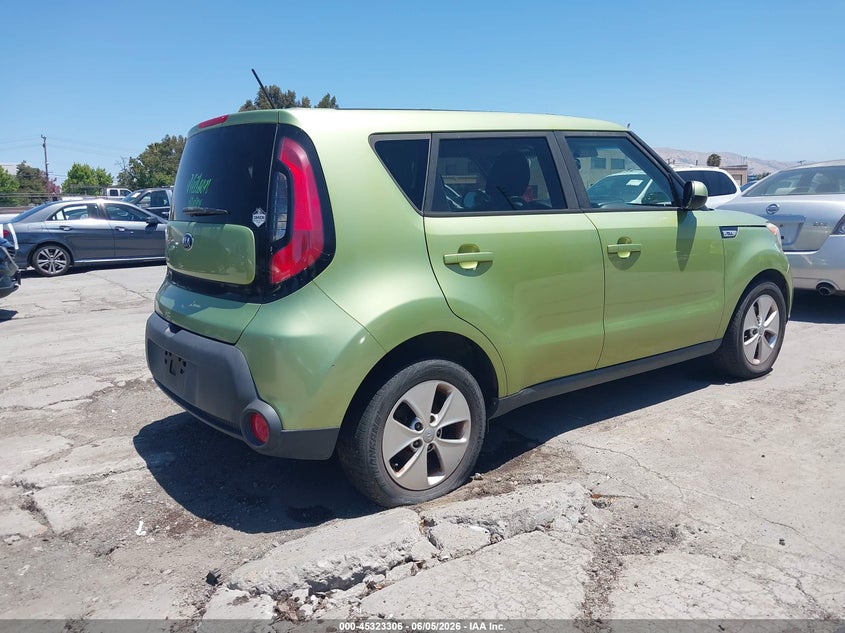 2015 Kia Soul VIN KNDJN2A26F7756367 IAAI salvage auction — NORMAL WEAR, Clear - Dealer Only (California), sold $350 on 2026-07-20 (photo 4)