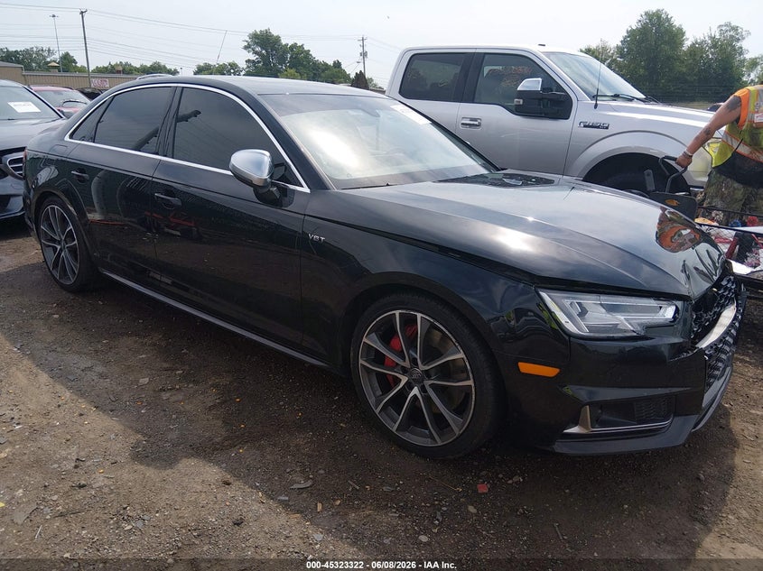 2018 Audi S4 VIN WAUC4AF44JA001470 IAAI salvage auction — FRONT END, Salvage Title, sold $6,300 on 2026-07-19 (photo 1)