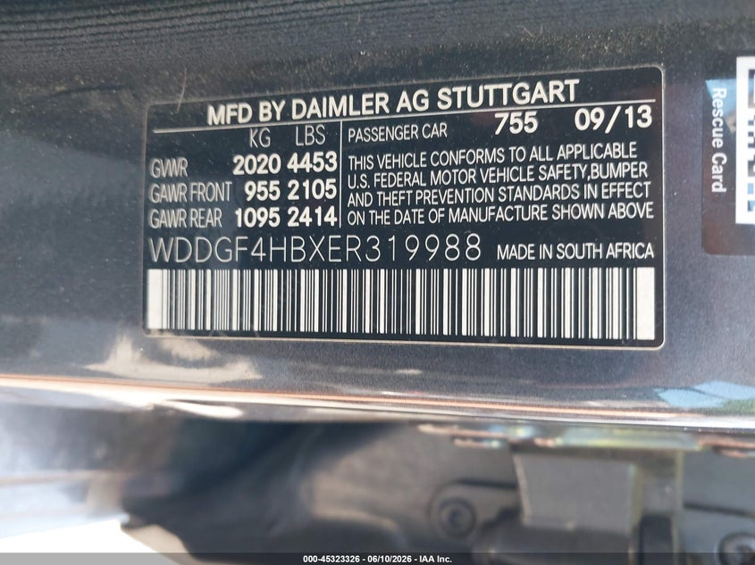 2014 Mercedes-benz C-klasse VIN WDDGF4HBXER319988 IAAI salvage auction — NORMAL WEAR, Clear (Louisiana), sold $350 on 2026-07-14 (photo 9)