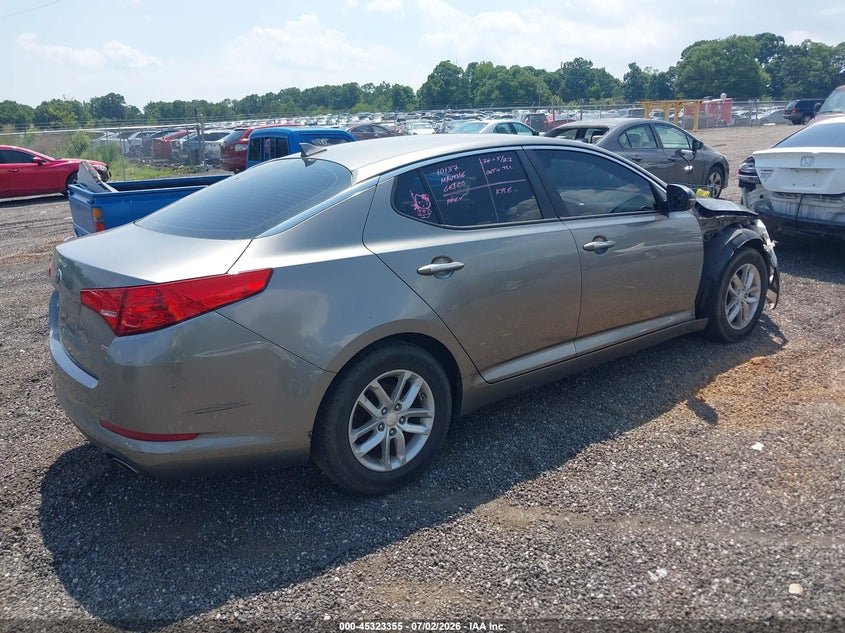 2013 Kia Optima VIN 5XXGM4A75DG176763 IAAI salvage auction — RIGHT FRONT, Salvage (Idaho), sold $25 on 2026-07-21 (photo 4)