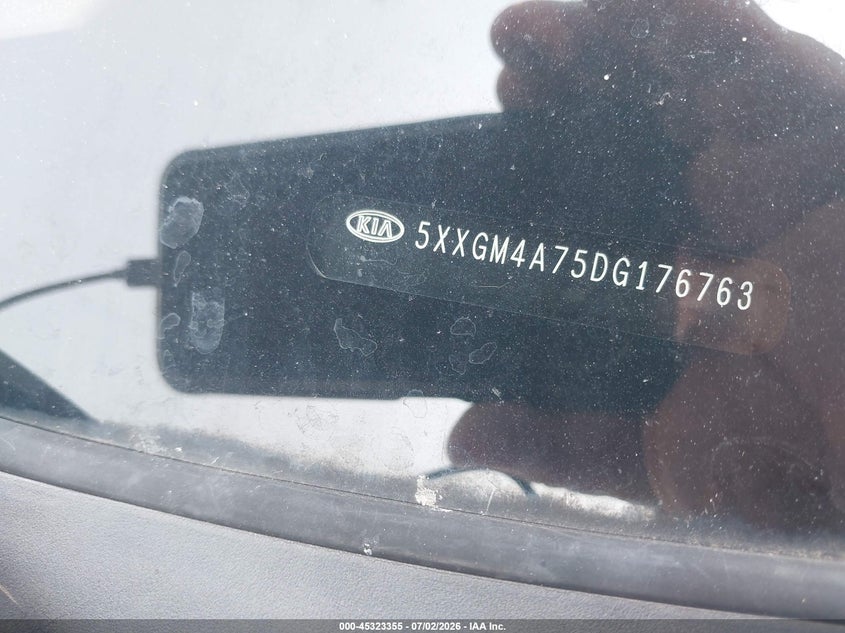 2013 Kia Optima VIN 5XXGM4A75DG176763 IAAI salvage auction — RIGHT FRONT, Salvage (Idaho), sold $25 on 2026-07-21 (photo 9)