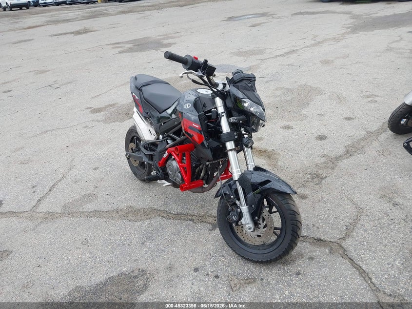 2021 Benelli VIN LBBPEA077MBC65167 IAAI salvage auction — FRONT & REAR, Salvage (Rhode Island), sold $200 on 2026-07-28 (photo 1)