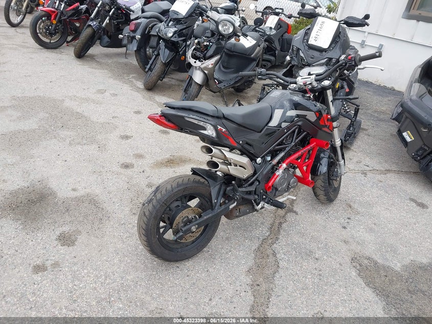 2021 Benelli VIN LBBPEA077MBC65167 IAAI salvage auction — FRONT & REAR, Salvage (Rhode Island), sold $200 on 2026-07-28 (photo 4)