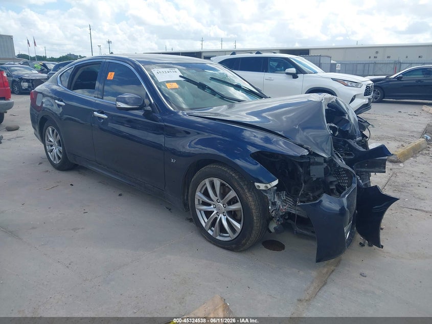 2017 Infiniti Q70 VIN JN1BY1AP8HM740891 IAAI salvage auction — FRONT END, Salvage (Texas), sold $400 on 2026-07-10 (photo 1)
