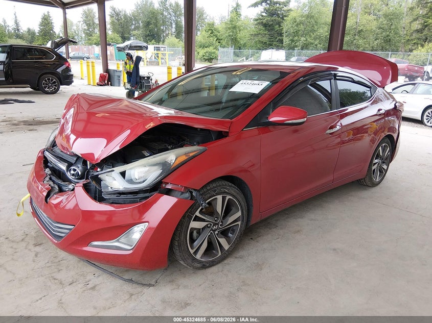 2014 Hyundai Elantra VIN KMHDH4AEXEU055966 IAAI salvage auction — FRONT & REAR, Salvage Title, sold $425 on 2026-07-22 (photo 2)