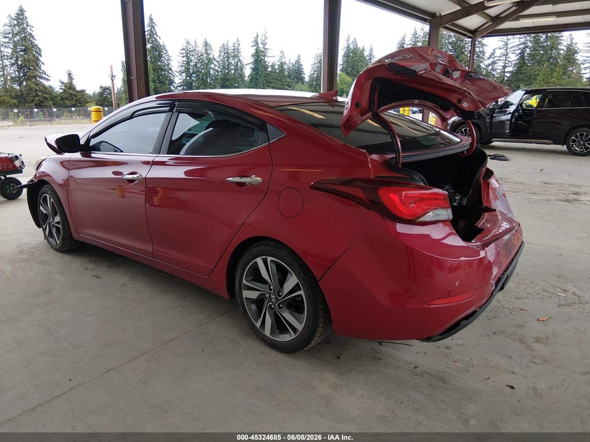 2014 Hyundai Elantra VIN KMHDH4AEXEU055966 IAAI salvage auction — FRONT & REAR, Salvage Title, sold $425 on 2026-07-22 (photo 3)