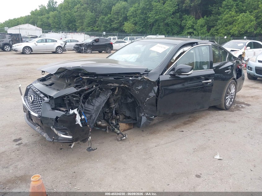 2023 Infiniti Q50 VIN JN1EV7BR1PM543293 IAAI salvage auction — LEFT SIDE, Salvage - Greater Than 75% (Maryland), sold $2,600 on 2026-07-28 (photo 2)