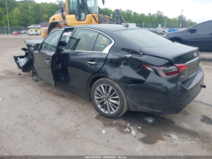 2023 Infiniti Q50 VIN JN1EV7BR1PM543293 IAAI salvage auction — LEFT SIDE, Salvage - Greater Than 75% (Maryland), sold $2,600 on 2026-07-28 (photo 3)