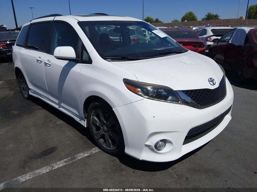 2016 Toyota Sienna VIN 5TDXK3DC8GS745536 IAAI salvage auction — REAR END, Salvage Certificate (California), sold $1,400 on 2026-07-10 (photo 1)