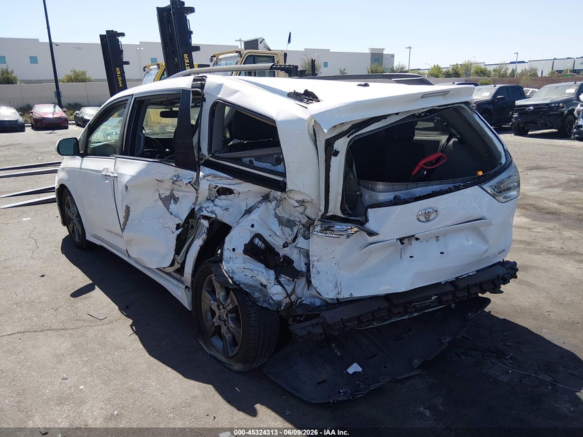 2016 Toyota Sienna VIN 5TDXK3DC8GS745536 IAAI salvage auction — REAR END, Salvage Certificate (California), sold $1,400 on 2026-07-10 (photo 6)