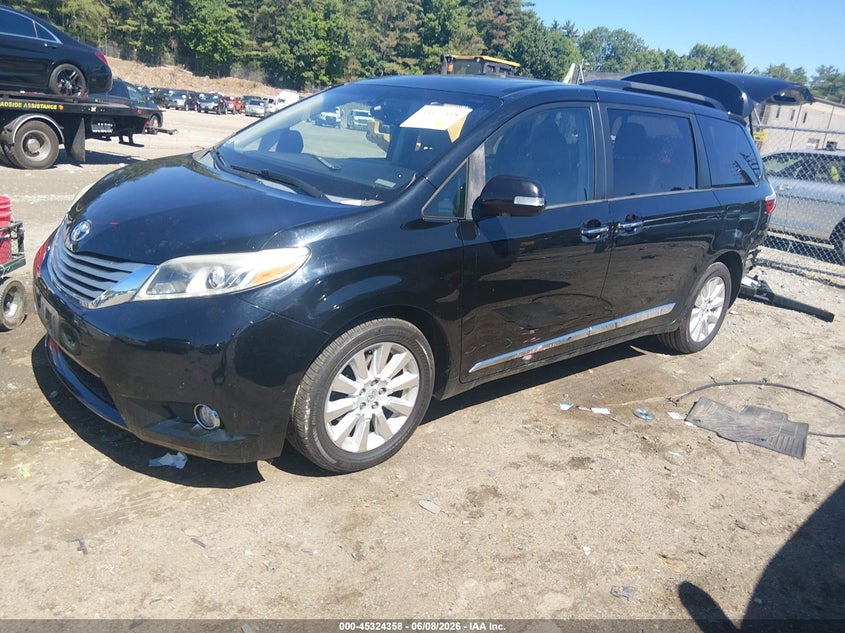 2015 Toyota Sienna VIN 5TDDK3DC3FS102836 IAAI salvage auction — RIGHT REAR, Salvage (Massachusetts), sold $5,500 on 2026-08-01 (photo 2)