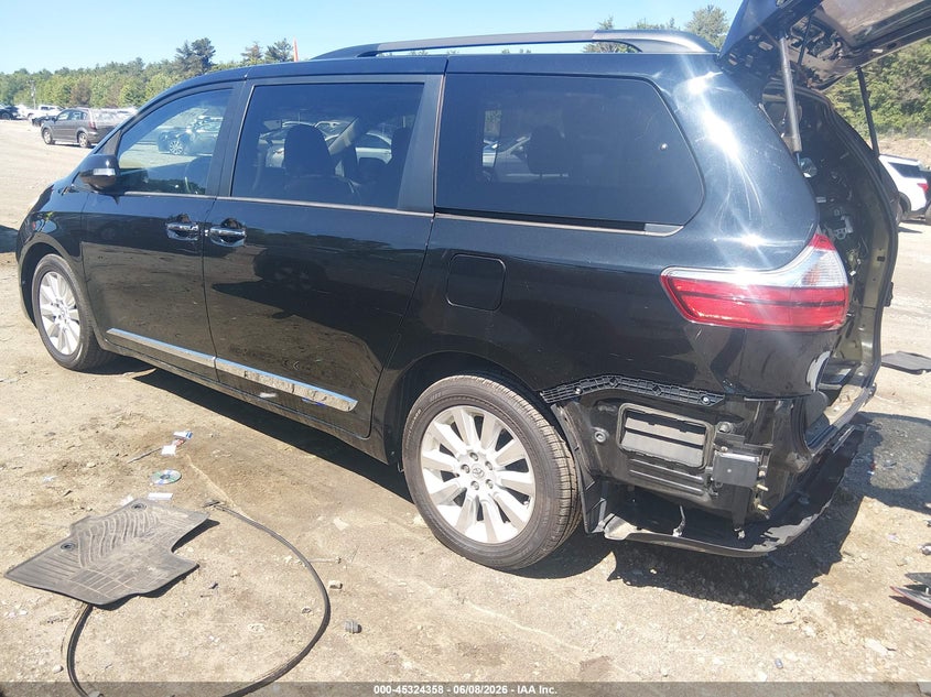 2015 Toyota Sienna VIN 5TDDK3DC3FS102836 IAAI salvage auction — RIGHT REAR, Salvage (Massachusetts), sold $5,500 on 2026-08-01 (photo 3)