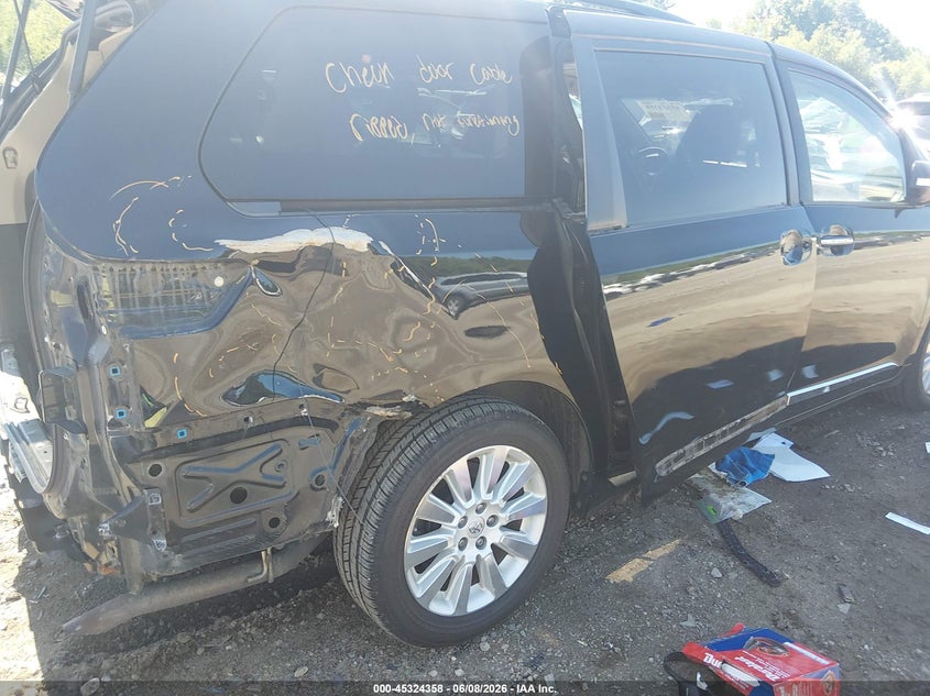 2015 Toyota Sienna VIN 5TDDK3DC3FS102836 IAAI salvage auction — RIGHT REAR, Salvage (Massachusetts), sold $5,500 on 2026-08-01 (photo 6)