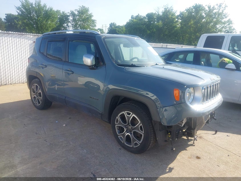 2017 Jeep Renegade VIN ZACCJADBXHPG29458 IAAI salvage auction — FRONT END, Salvage (Illinois), sold $1,300 on 2026-08-11 (photo 1)