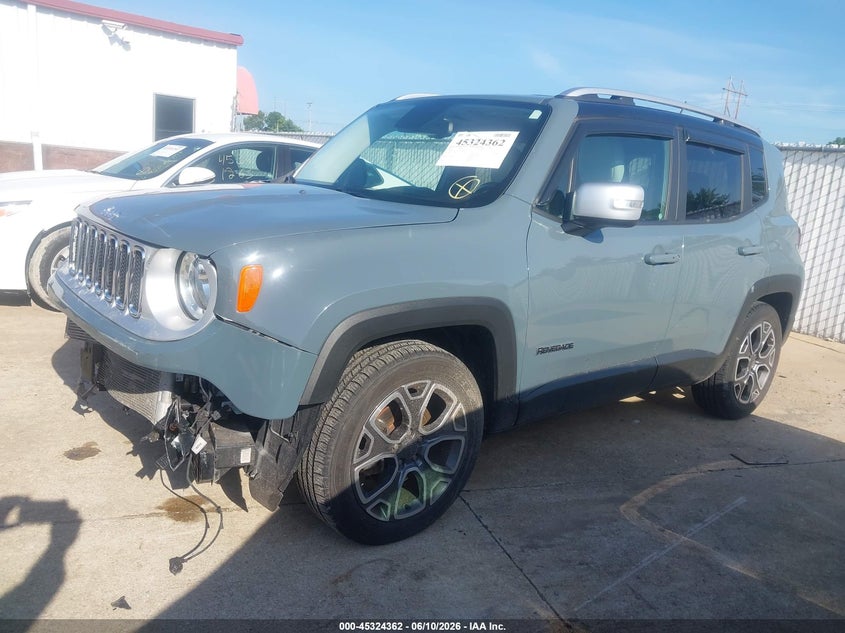 2017 Jeep Renegade VIN ZACCJADBXHPG29458 IAAI salvage auction — FRONT END, Salvage (Illinois), sold $1,300 on 2026-08-11 (photo 2)