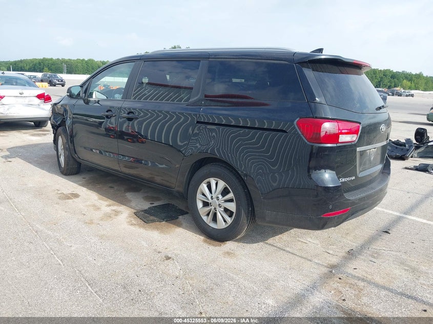 2016 Kia SEDONA VIN KNDMB5C18G6163273 IAAI salvage auction — LEFT FRONT, Clear (Indiana), sold $925 on 2026-07-16 (photo 3)