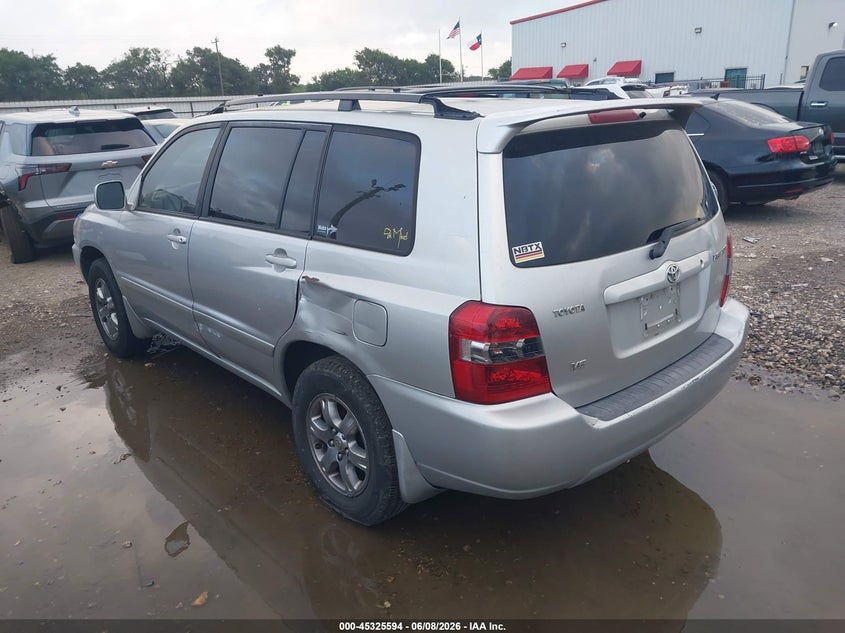 2005 Toyota Highlander VIN JTEDP21A750085678 IAAI salvage auction — NORMAL WEAR, Original (Texas), sold $875 on 2026-07-07 (photo 3)