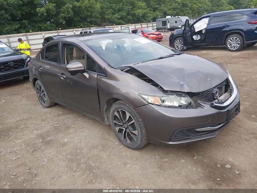 2014 Honda Civic VIN 2HGFB2F81EH557162 IAAI salvage auction — FRONT END, Salvage Title, sold $1,900 on 2026-07-23 (photo 1)