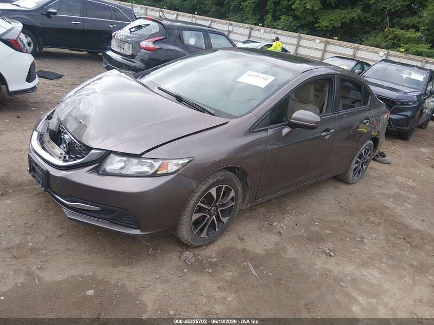 2014 Honda Civic VIN 2HGFB2F81EH557162 IAAI salvage auction — FRONT END, Salvage Title, sold $1,900 on 2026-07-23 (photo 2)
