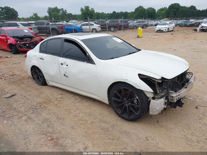 2013 Infiniti G VIN JN1CV6AP5DM721557 IAAI salvage auction — FRONT & REAR, Salvage (Idaho), sold $25 on 2026-07-27 (photo 1)