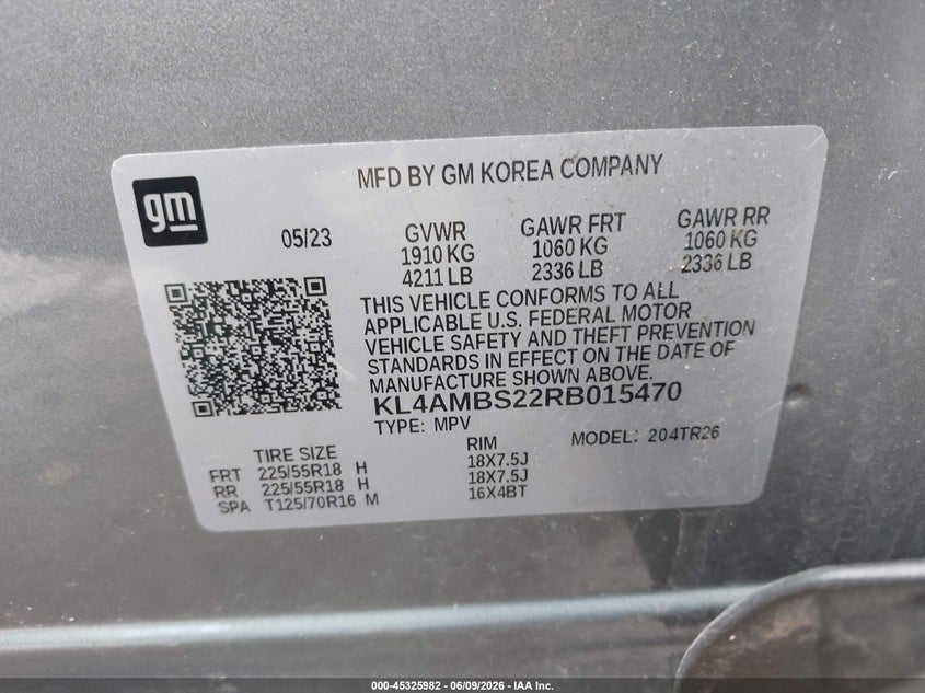 2024 Buick Encore gx VIN KL4AMBS22RB015470 IAAI salvage auction — RIGHT SIDE, Original (Texas), sold $4,850 on 2026-07-18 (photo 9)