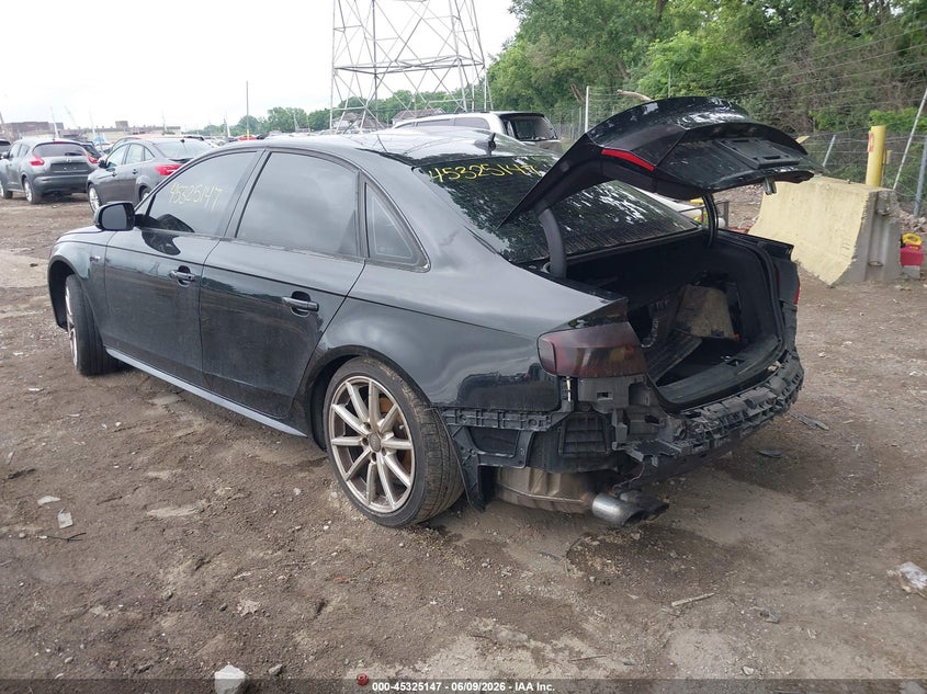 2015 Audi A4 VIN WAUBFAFL4FN041710 IAAI salvage auction — RIGHT REAR, Clear (Indiana), sold $1,175 on 2026-07-15 (photo 3)
