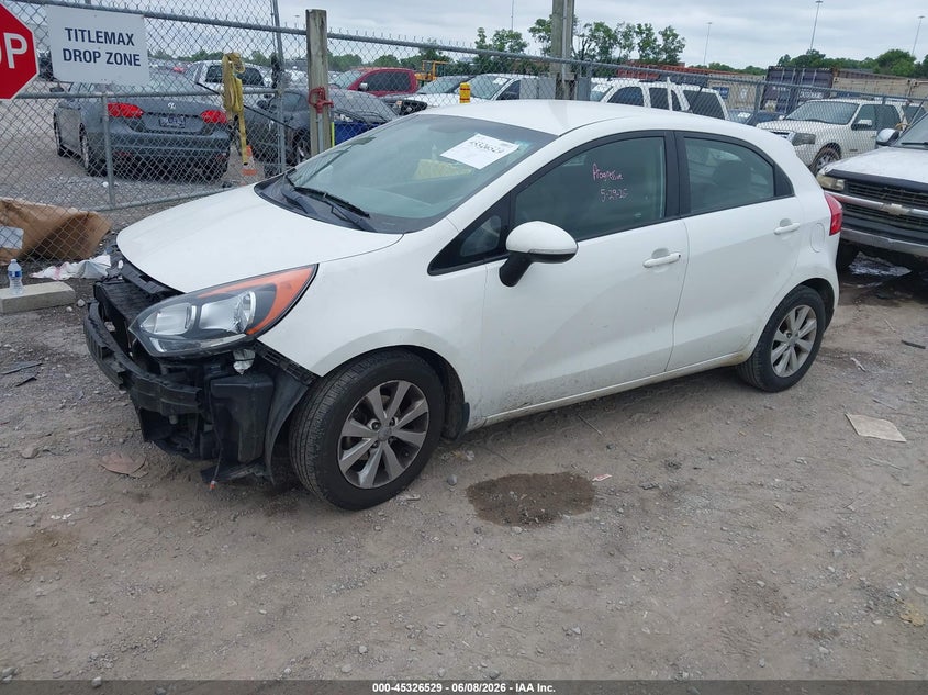 2013 Kia Rio VIN KNADN5A30D6222420 IAAI salvage auction — FRONT END, Salvage Title, sold $225 on 2026-07-09 (photo 2)