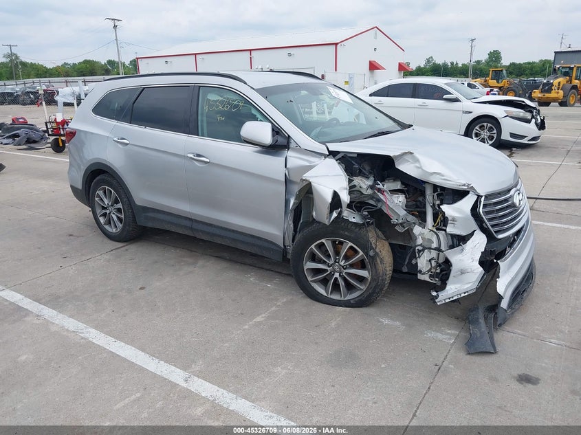 2017 Hyundai Santa fe VIN KM8SM4HF9HU201957 IAAI salvage auction — FRONT END, Clear (Indiana), sold $1,500 on 2026-07-22 (photo 1)