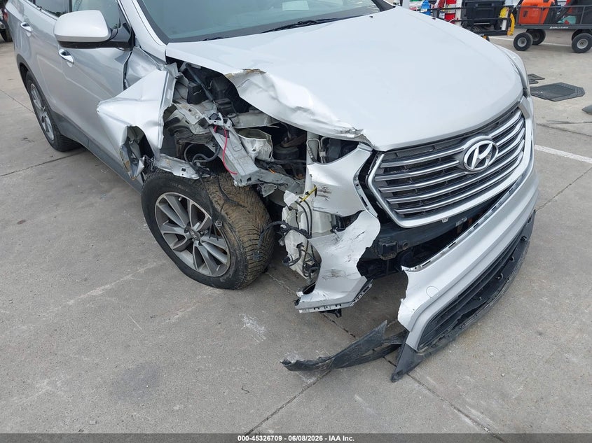 2017 Hyundai Santa fe VIN KM8SM4HF9HU201957 IAAI salvage auction — FRONT END, Clear (Indiana), sold $1,500 on 2026-07-22 (photo 6)