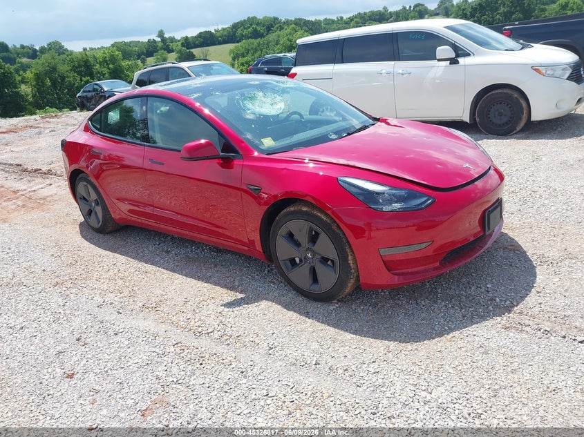 2023 Tesla Model 3 VIN 5YJ3E1EA1PF605016 IAAI salvage auction — HAIL, Clear (Missouri), sold $11,000 on 2026-07-30 (photo 1)