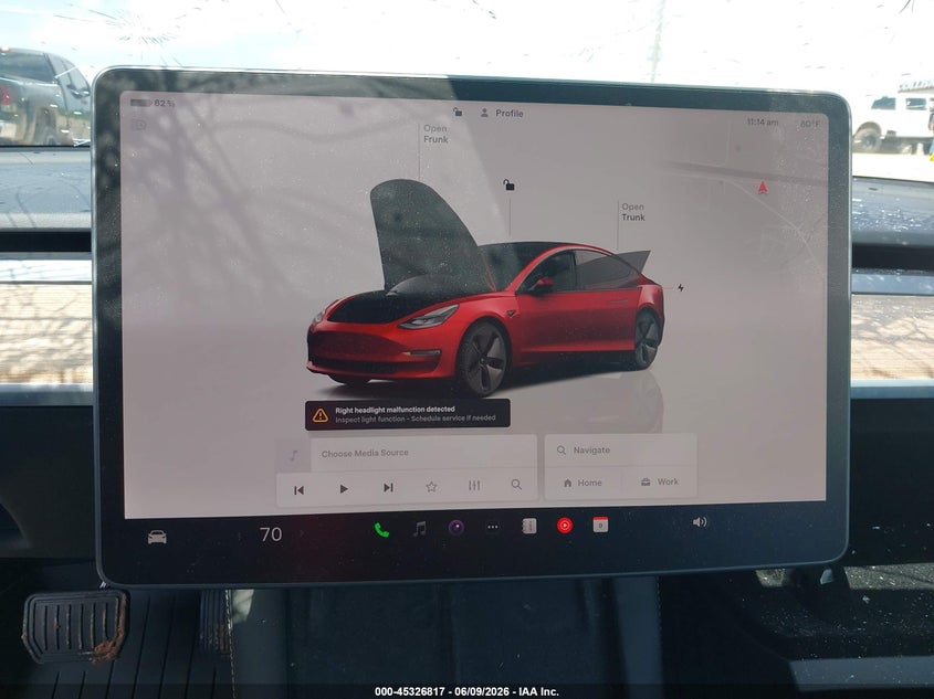 2023 Tesla Model 3 VIN 5YJ3E1EA1PF605016 IAAI salvage auction — HAIL, Clear (Missouri), sold $11,000 on 2026-07-30 (photo 7)