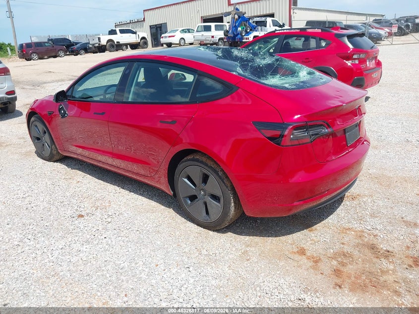2023 Tesla Model 3 VIN 5YJ3E1EA1PF605016 IAAI salvage auction — HAIL, Clear (Missouri), sold $11,000 on 2026-07-30 (photo 3)