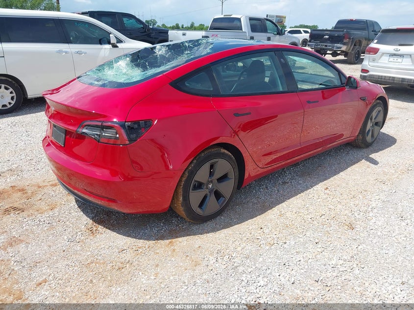 2023 Tesla Model 3 VIN 5YJ3E1EA1PF605016 IAAI salvage auction — HAIL, Clear (Missouri), sold $11,000 on 2026-07-30 (photo 4)